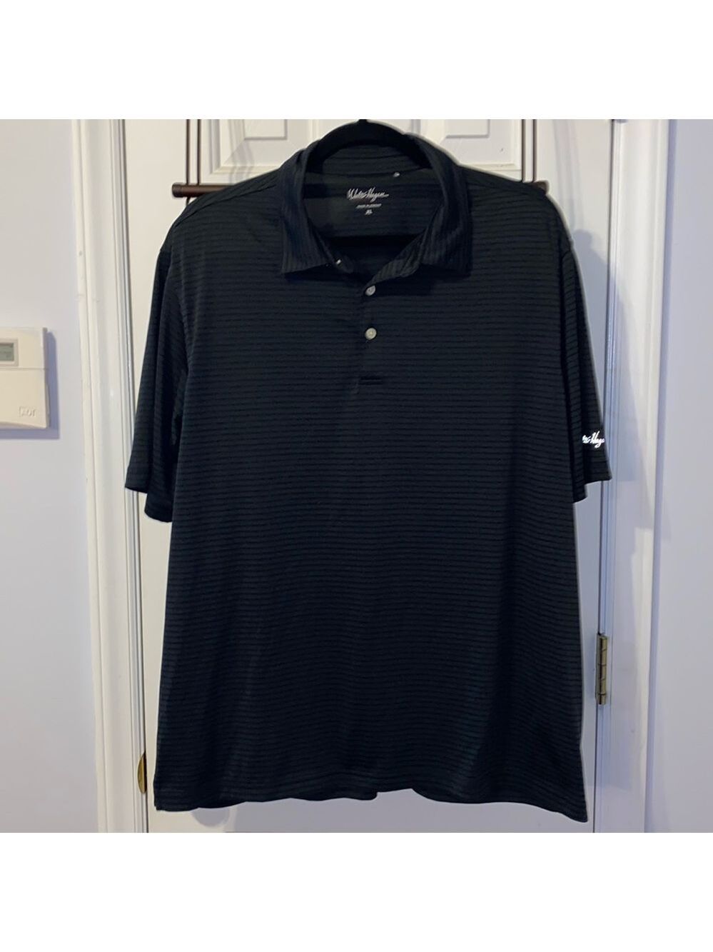 Walter Hagen golf polo sz. XL, black with black stripes, pre-owned